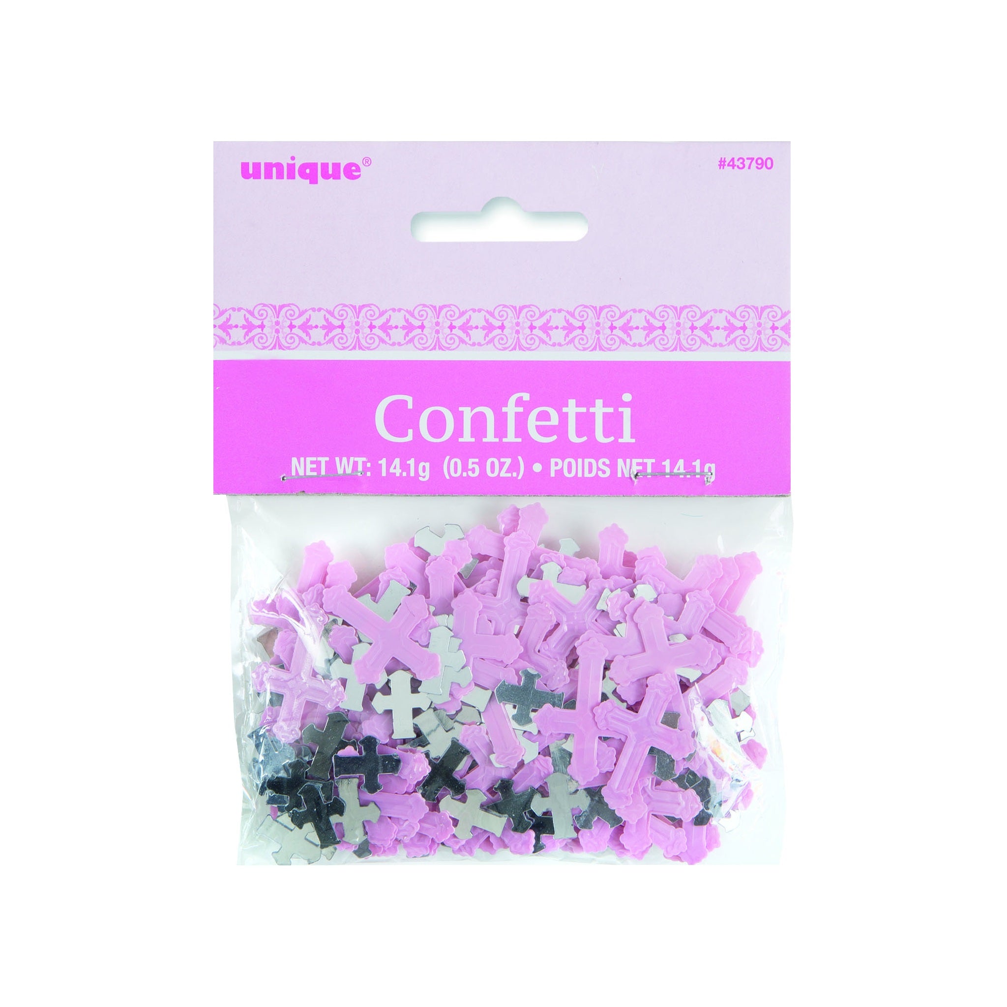 Pink Radiant Cross Communion Foil Confetti .5oz
